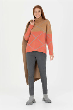 Женский свитер с высоким воротником песочного цвета Неожиданная скидка в корзине - U.s. polo assn фото 4