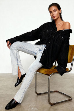 TRENDYOLMILLA Siyah Y?rtmacl? Yuksek Bel Flare Jeans TWOAW22JE0382  фото 42