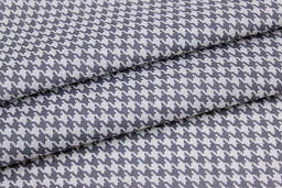 Бязь Серая гусиная лапка на белом, ш.1.5м, хлопок-100%, 110гр/м.кв - Купава фото 3