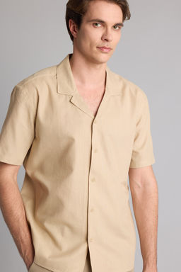 Regular Fit Keten Kar___ml_ G_mlek
