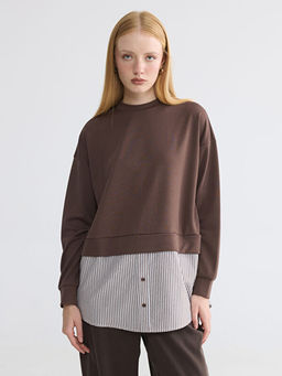 G?mlek Detayl? Kad?n Sweatshirt Tunik
