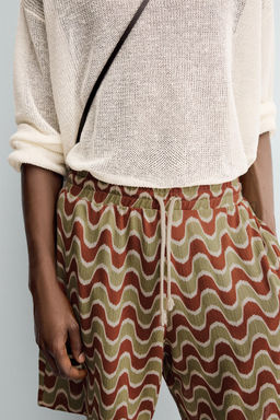GEOMETRIC JACQUARD BERMUDA SHORTS - Zara фото 6