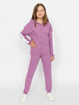 CRB wear/CWJG 90200-44 Костюм для девочки (толстовка, брюки),фиолетовый/Ex.Cherubino