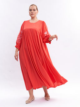 Платье А-силуэта с вышивкой PP29004RED32 - Артесса фото 2