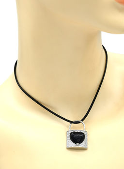 Кулон в виде Замка с сердцем 22*31мм с авантюрином синим в металле