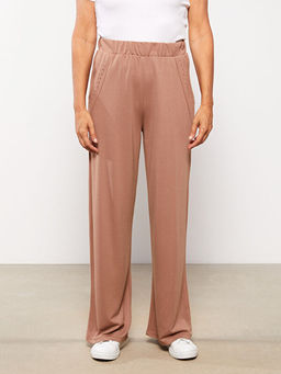 Kad?n Beli Lastikli Standart Fit D?z Pantolon