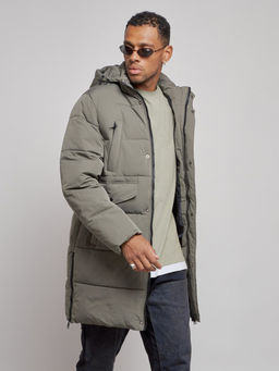 Парка мужская зимняя удлиненная молодежная серого цвета 806Sr - Wonderrman фото 8