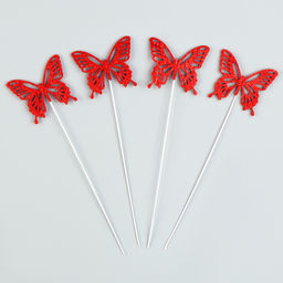 Набор для украшения Бабочки, цвет красный