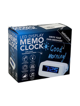 Часы - будильник электронные «Послание», с маркером, подсветка зелёного цвета, белый