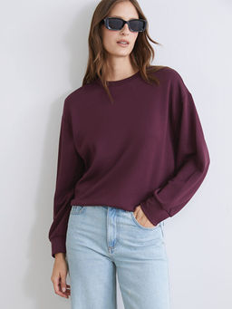 Bisiklet Yaka Oversize Kad?n Sweatshirt