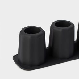 Форма для льда Доляна «Рюмки», силикон, 20×5×5 см, 4 ячейки (3.8×5 см), чёрная