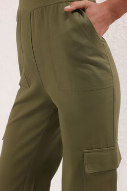 TRENDYOLMILLA Camel Kargo Cepli Straplez Yaka Maxi Dokuma Tulum TWOSS23TU00192  фото 3