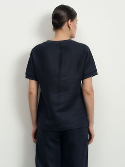 Блузка женская 52104-БЛ темно-синяя