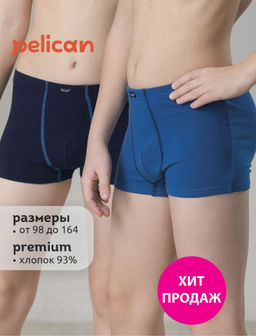 Трусы для мальчиков, 2 шт, Синий/темно-синий