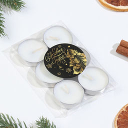 Цена за 3 шт. Набор свечей ароматических чайных 6 шт., ваниль «Новый год»