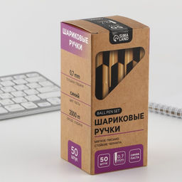 Цена за 50 шт. Ручка шариковая синяя паста 0.7 мм ArtFox  фото 2