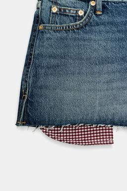 SHORTS Z1975 MOM FIT BAJO DESHILACHADO / Azul - Zara фото 9