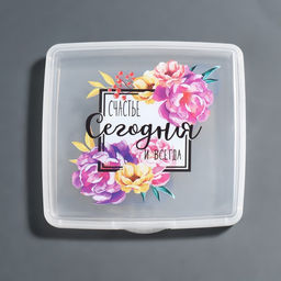 Органайзер для гигиенических принадлежностей «Счастье», с крышкой, 9.5×9.5×1.5 см, прозрачный