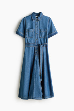 Vestido camisero en denim