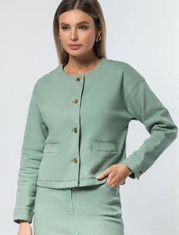 VILATTE / Куртка-жакет из эластичного денима фото 12