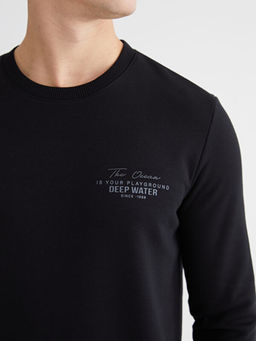 Bisiklet Yaka Erkek Kal?n Sweatshirt