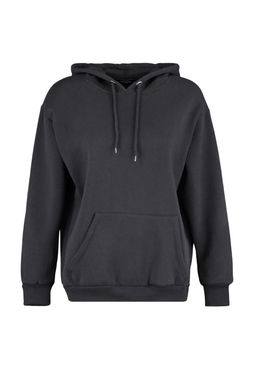 TRENDYOLMILLA Bej Kal?n Ici Polarl? Kanguru Cepli Kapusonlu Boyfriend/Genis Kal?p Orme Sweatshirt TWOAW20SW0525 фото 15