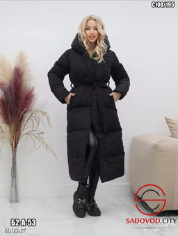 Женская зимняя длинная куртка с капюшоном