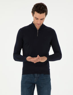 Темно-синий базовый свитер стандартной посадки - Cacharel фото 3