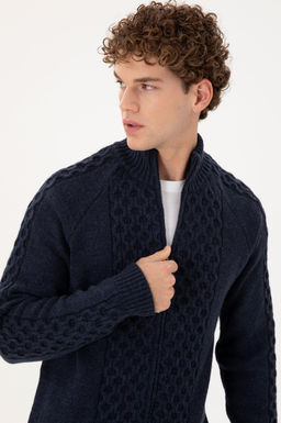 Мужской темно-синий трикотажный кардиган - U.s. polo assn фото 2