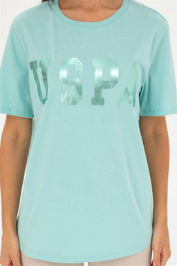 U. S. Polo Assn / Женская базовая футболка с круглым вырезом зеленого цвета - U.s. polo assn фото 6