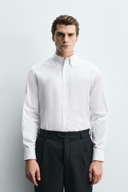 CAMISA REGULAR FIT ALGOD?N / Blanco - Zara фото 2