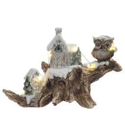 Фигурка декоративная "Зимняя композиция" с подсветкой (LR44x2,прилаг), L22 W11 H16 см, 2в.