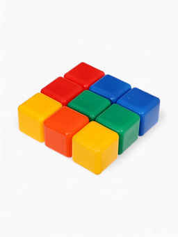 Цена за 3 шт. Кубики детские, пластиковые, цветные, 9 штук, 4×4 см
