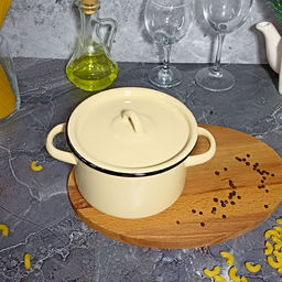 Кастрюля 1,5л 2с15/1 без рис.крем. - Стальэмаль фото 3