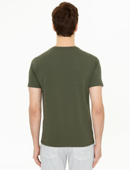 Приталенная футболка цвета хаки - Cacharel фото 4