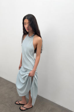 VESTIDO HALTER FLUIDO / Azul claro - Zara фото 4