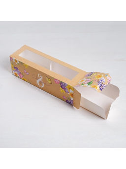 Цена за 5 шт. Коробка для макарун, кондитерская упаковка, «8 марта» 18×5.5×5.5 см