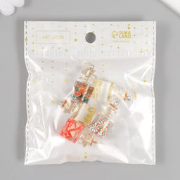 Цена за 5 шт. Подвеска для творчества стекло, пластик «Фрукты в колбе», 2.8×1.5 см, МИКС