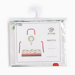 Фартук Этель Рождественский венок 60х70 см, 100% хлопок, саржа 190 г/м2  фото 8