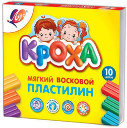 Пластилин восковой Луч КРОХА 10 цв. 165 г ассорти со стеком