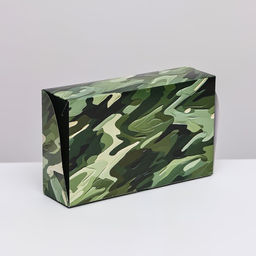 Цена за 2 шт. Коробка складная с окном под зефир С 23 февраля, 25?15?7 см