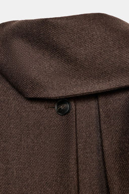 CROPPED WOOL COAT WITH SCARF - Zara фото 9