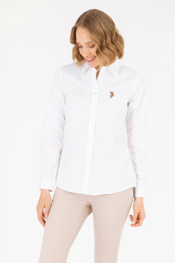 U. S. Polo Assn Женская белая базовая рубашка с длинным рукавом - U.s. polo assn фото 11