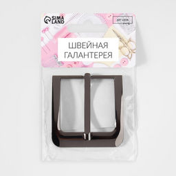 Цена за 2 шт. Пряжка для ремня, 5.5×5.2 см, 40 мм, цвет чёрный никель