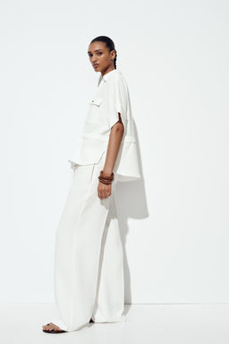 WIDE-LEG TROUSERS WITH ELASTIC WAIST - Zara фото 11