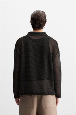 MESH TEXTURED POLO SHIRT - Zara фото 3