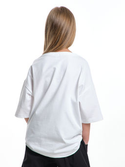 Универсальная базовая футболка оверсайз 22-1892 черный - Mini maxi фото 10