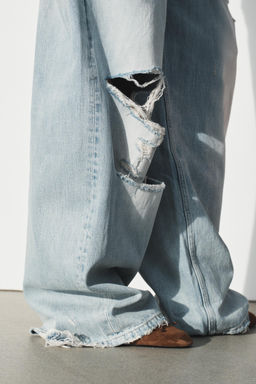 TRF FOLDED WAIST MID-WAIST JEANS - Zara фото 6