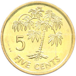 Монета 5 центов 2010 года Сейшелы