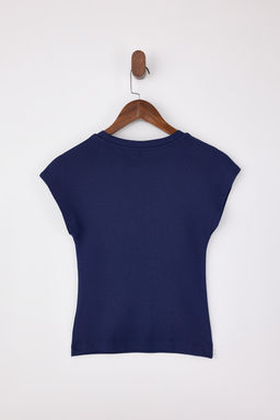 Siyah Fitted/Vucuda Oturan Ay Kol K?sa Kollu Pamuk Ribana Orme T-Shirt TWOSS26TS00020 - Trendyolmilla фото 8